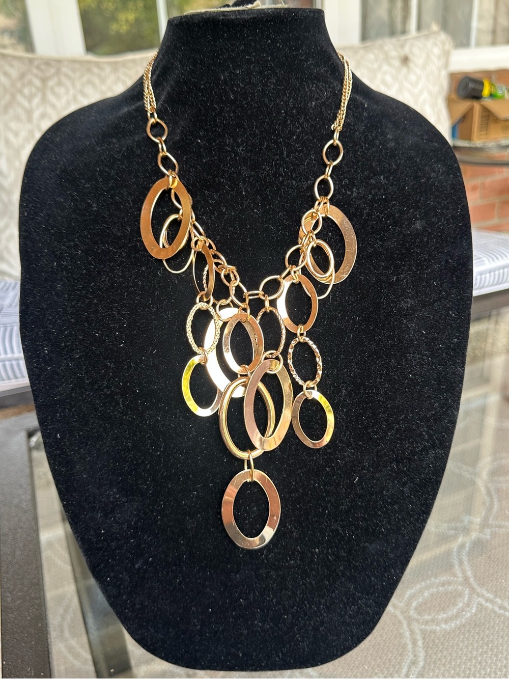 Large Gold Circle Necklace